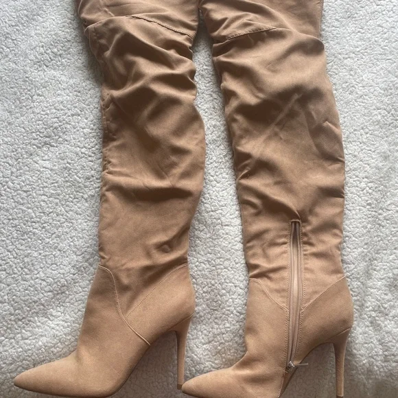 Jessica Simpson Tan Over-the-Knee Boots with Stiletto Heel - Picture 1 of 4